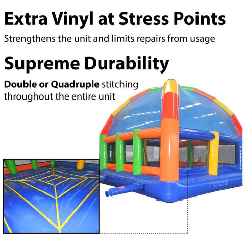 POGO Commercial Bouncers 22' x 22' Big Bubba Giant Rainbow Bounce House with Blower by POGO 754972328296 2084