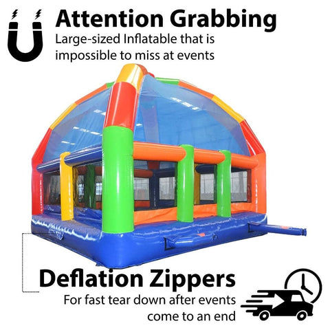 POGO Commercial Bouncers 22' x 22' Big Bubba Giant Rainbow Bounce House with Blower by POGO 754972328296 2084