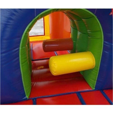 POGO Commercial Bouncers 5-Part Multi Play Rainbow Inflatable Bounce House with Slide Combo and Blower by POGO 754972361026 2477 5-Part Multi Play Rainbow Inflatable Bounce House Slide Combo & Blower
