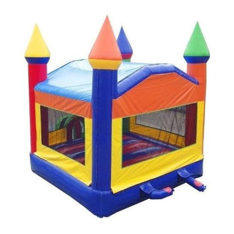 POGO Commercial Bouncers Modern Rainbow Castle Inflatable Bounce House with Blower by POGO 754972336550 2055 Modern Rainbow Castle Inflatable Bounce House with Blower by POGO 2055