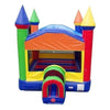 Image of POGO Commercial Bouncers Modern Rainbow Castle Inflatable Bounce House with Blower by POGO 754972336550 2055 Modern Rainbow Castle Inflatable Bounce House with Blower by POGO 2055