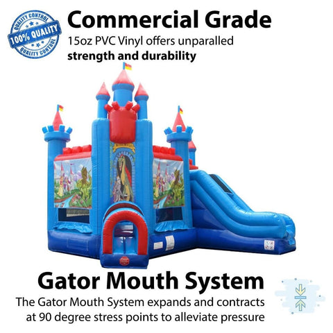 POGO Deluxe Brave Knight Bounce House Deluxe Brave Knight Bounce House and Slide Combo with Blower by POGO 754972361057 4324