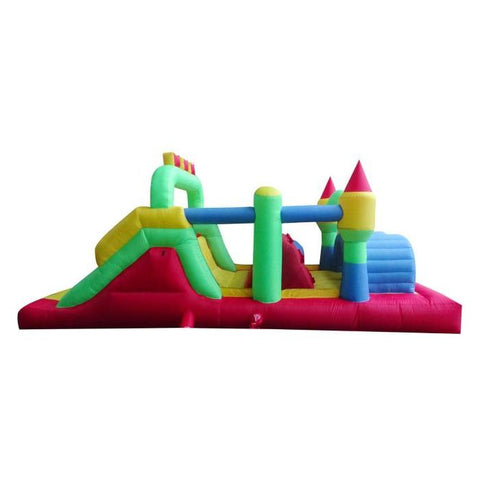 POGO Games 7' Backyard Kids Rainbow Castle Inflatable Obstacle Course Race by POGO 781880200468 5120 7' Backyard Kids Rainbow Castle Inflatable Obstacle Course Race POGO