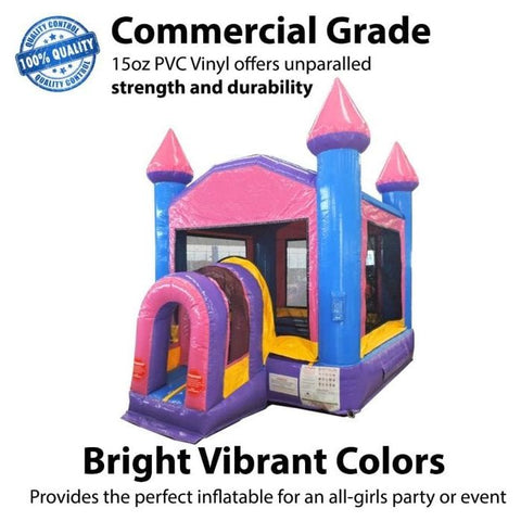 POGO Inflatable Bouncers 10' Compact Kids Pink Bounce House with Blower by POGO 754972354851 1899 10' Compact Kids Pink Bounce House with Blower by POGO SKU# 1899