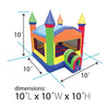 Image of POGO Inflatable Bouncers 10'H Compact Kids Rainbow Bounce House with Blower by POGO 754972354868 1891 10'H Compact Kids Rainbow Bounce House with Blower by POGO SKU# 1891