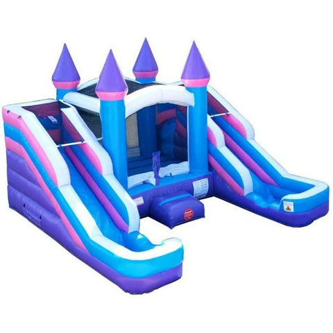 POGO Inflatable Bouncers 11'H Crossover Pink Double Water Slide Bounce House with Blower, Backyard Party Package by POGO 754972355063 5517 11'H Double Water Slide Bounce House w/ Blower, Backyard Party Package