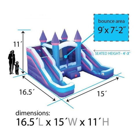 POGO Inflatable Bouncers 11'H Crossover Pink Double Water Slide Bounce House with Blower, Backyard Party Package by POGO 754972355063 5517 11'H Double Water Slide Bounce House w/ Blower, Backyard Party Package