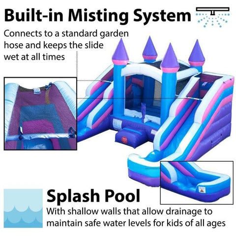 POGO Inflatable Bouncers 11'H Crossover Pink Double Water Slide Bounce House with Blower, Backyard Party Package by POGO 754972355063 5517 11'H Double Water Slide Bounce House w/ Blower, Backyard Party Package