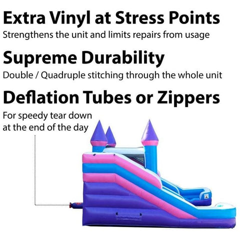 POGO Inflatable Bouncers 11'H Crossover Pink Double Water Slide Bounce House with Blower, Backyard Party Package by POGO 754972355063 5517 11'H Double Water Slide Bounce House w/ Blower, Backyard Party Package