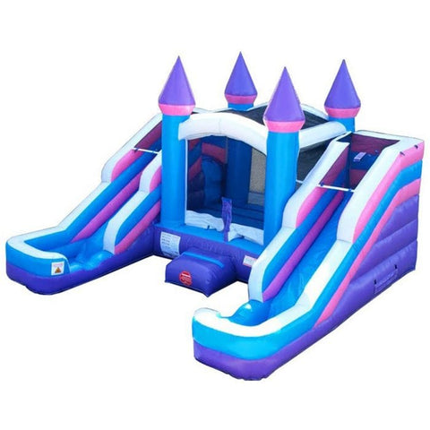 POGO Inflatable Bouncers 11'H Crossover Pink Double Water Slide Bounce House with Blower, Backyard Party Package by POGO 754972355063 5517 11'H Double Water Slide Bounce House w/ Blower, Backyard Party Package
