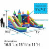 Image of 11'H Crossover Rainbow Double Water Slide Bounce House with Blower, Backyard Party Package by POGO