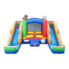 11'H Crossover Sports Double Water Slide Bounce House with Blower by POGO