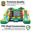 Image of POGO Inflatable Bouncers 11'H Crossover Tropical Double Water Slide Bounce House with Blower, Backyard Party Package by POGO 11.5'H Crossover Rainbow Bounce House Side Slide Combo Blower