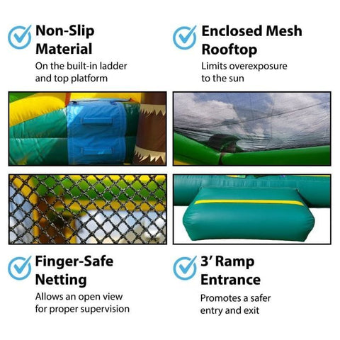 POGO Inflatable Bouncers 11'H Crossover Tropical Double Water Slide Bounce House with Blower, Backyard Party Package by POGO 754972355049 5519 11'H Crossover Tropical Double Water Slide Bounce House Blower