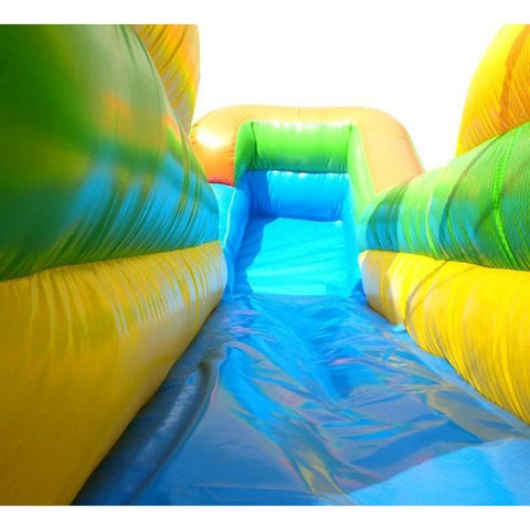 POGO Inflatable Bouncers 11'H Crossover Tropical Double Water Slide Bounce House with Blower, Backyard Party Package by POGO 754972355049 5519 11'H Crossover Tropical Double Water Slide Bounce House Blower