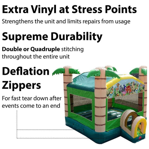 POGO Inflatable Bouncers 12.5'H Tropical Paradise Bounce House with Blower by POGO 754972336574 6999-1894 12.5'H Tropical Paradise Bounce House with Blower by POGO SKU# 6999