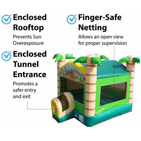 POGO Inflatable Bouncers 12.5'H Tropical Paradise Bounce House with Blower by POGO 754972336574 6999-1894 12.5'H Tropical Paradise Bounce House with Blower by POGO SKU# 6999