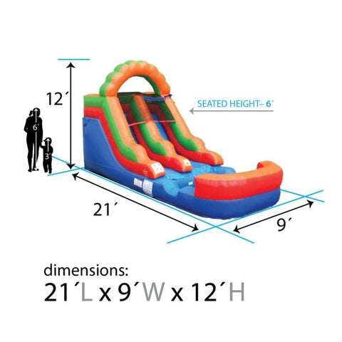 POGO Inflatable Bouncers 12'H Crossover Rainbow Inflatable Water Slide with Blower, Backyard Party Package by POGO 754972325158 5512 12'H Crossover Rainbow Water Slide w/ Blower, Backyard Party Package