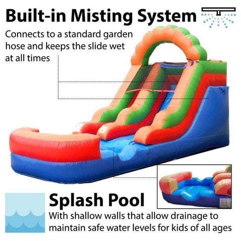 POGO Inflatable Bouncers 12'H Crossover Rainbow Inflatable Water Slide with Blower, Backyard Party Package by POGO 754972325158 5512 12'H Crossover Rainbow Water Slide w/ Blower, Backyard Party Package