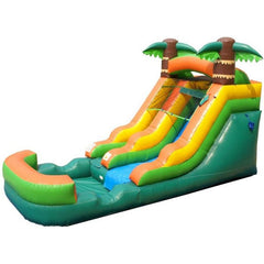 POGO Inflatable Bouncers 12'H Crossover Tropical Inflatable Water Slide with Blower, Backyard Party Package by POGO 754972325134 5514 12'H Crossover Tropical Water Slide with Blower Backyard Party Package