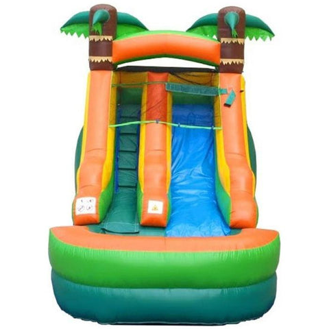POGO Inflatable Bouncers 12'H Crossover Tropical Inflatable Water Slide with Blower, Backyard Party Package by POGO 754972325134 5514 12'H Crossover Tropical Water Slide with Blower Backyard Party Package