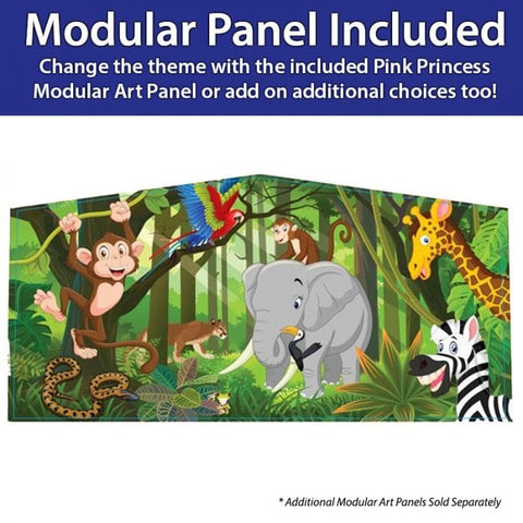 POGO Inflatable Bouncers 12'H Modular Tropical Inflatable Bounce House with Blower and Jungle Art Panel by POGO 1988 12'H Modular Tropical Bounce House with Blower and Jungle Art Panel