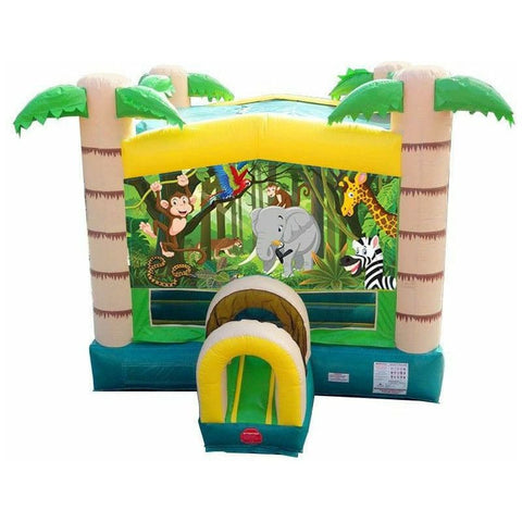 POGO Inflatable Bouncers 12'H Modular Tropical Inflatable Bounce House with Blower and Jungle Art Panel by POGO 1988 12'H Modular Tropical Bounce House with Blower and Jungle Art Panel