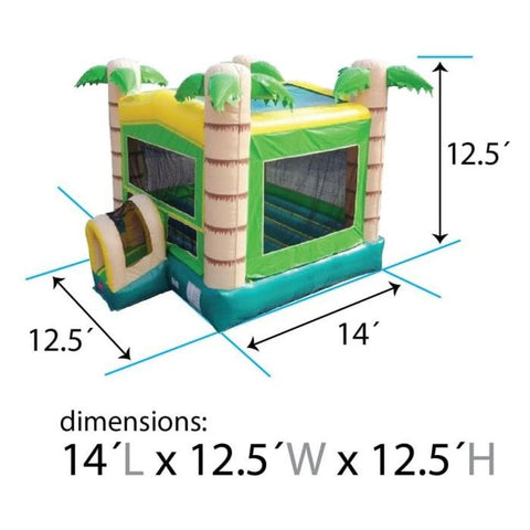 POGO Inflatable Bouncers 12'H Modular Tropical Inflatable Bounce House with Blower by POGO 754972336581 3 12'H Modular Tropical Inflatable Bounce House with Blower SKU# 3