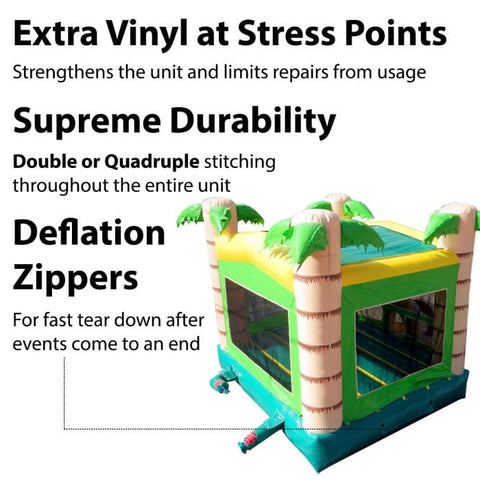 POGO Inflatable Bouncers 12'H Modular Tropical Inflatable Bounce House with Blower by POGO 754972336581 3 12'H Modular Tropical Inflatable Bounce House with Blower SKU# 3