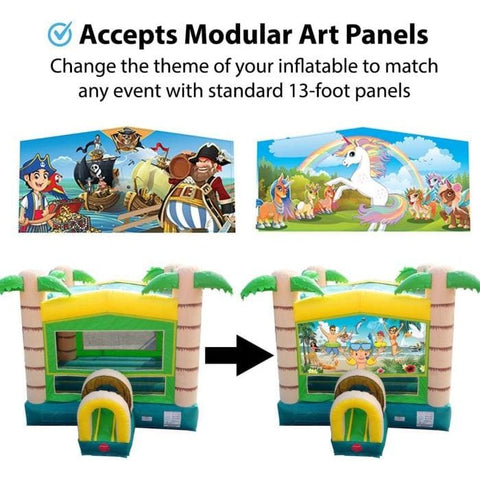 POGO Inflatable Bouncers 12'H Modular Tropical Inflatable Bounce House with Blower by POGO 754972336581 3 12'H Modular Tropical Inflatable Bounce House with Blower SKU# 3