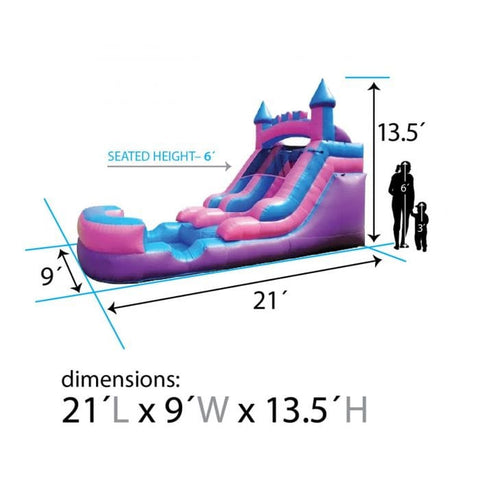 POGO Inflatable Bouncers 13 1/2'H Crossover Pink Inflatable Water Slide with Blower, Backyard Party Package by POGO 754972325141 5513 13 1/2'H Crossover Pink Water Slide with Blower Backyard Party Package