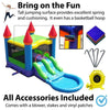 Image of POGO Inflatable Bouncers 13.5'H Crossover Blue Rainbow Dual Lane Bounce House Slide with Pool with Blower, Backyard Party Package by POGO 754972302708 5523 13.5'H Crossover Blue Rainbow Dual Lane Bounce House Slide Pool Blower