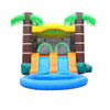 Image of POGO Inflatable Bouncers 13.5'H Crossover Tropical Dual Lane Bounce House Slide with Pool with Blower, Backyard Party Package by POGO 754972305945 5522 Crossover Rainbow Dual Lane Bounce House Slide Pool Backyard Party