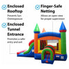 Image of POGO Inflatable Bouncers 13.5'H Kids Modern Rainbow Bounce House and Double Lane Slide Combo with Blower by POGO 754972356060 25 13.5'H Kids Modern Rainbow Bounce House and Double Lane Slide Combo w Blower