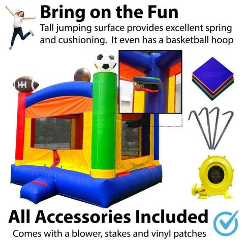 POGO Inflatable Bouncers 13'H Crossover Sports Bounce House with Blower, Backyard Party Package by POGO 781880284109 5505 Crossover Sports Bounce House with Blower, Backyard Party Package POGO SKU# 5505