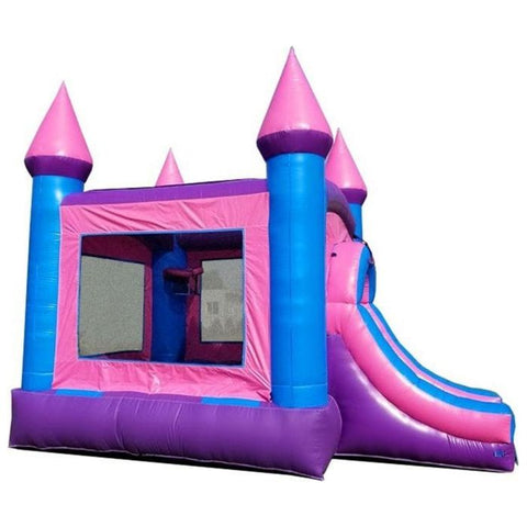 POGO Inflatable Bouncers 14 1/2'H Crossover Pink Bounce House Slide Combo with Wet Pool Attachment and Blower, Backyard Party Package by POGO 754972336444 5529 14 1/2' Bounce Combo w Pool Attachment & Blower Backyard Party Package