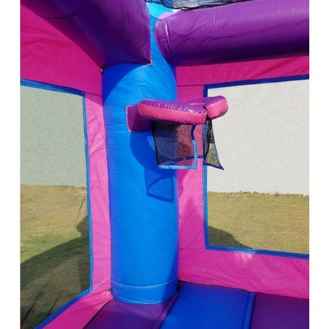 POGO Inflatable Bouncers 14 1/2'H Crossover Pink Bounce House Slide Combo with Wet Pool Attachment and Blower, Backyard Party Package by POGO 754972336444 5529 14 1/2' Bounce Combo w Pool Attachment & Blower Backyard Party Package