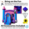 Image of POGO Inflatable Bouncers 14 1/2'H Crossover Pink Bounce House Slide Combo with Wet Pool Attachment and Blower, Backyard Party Package by POGO 754972336444 5529 14 1/2' Bounce Combo w Pool Attachment & Blower Backyard Party Package