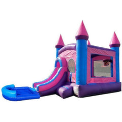 POGO Inflatable Bouncers 14 1/2'H Crossover Pink Bounce House Slide Combo with Wet Pool Attachment and Blower, Backyard Party Package by POGO 754972336444 5529 14 1/2' Bounce Combo w Pool Attachment & Blower Backyard Party Package