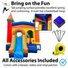 Image of POGO Inflatable Bouncers 14 1/2'H Crossover Rainbow Bounce House Slide Combo with Blower, Backyard Party Package by POGO 754972311588 5527 14 1/2'H Crossover Bounce House Combo w/ Blower Backyard Party Package
