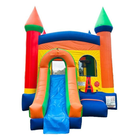 POGO Inflatable Bouncers 14 1/2'H Crossover Rainbow Bounce House Slide Combo with Blower, Backyard Party Package by POGO 754972311588 5527 14 1/2'H Crossover Bounce House Combo w/ Blower Backyard Party Package