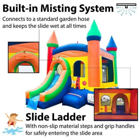 POGO Inflatable Bouncers 14 1/2'H Crossover Rainbow Bounce House Slide Combo with Blower, Backyard Party Package by POGO 754972311588 5527 14 1/2'H Crossover Bounce House Combo w/ Blower Backyard Party Package