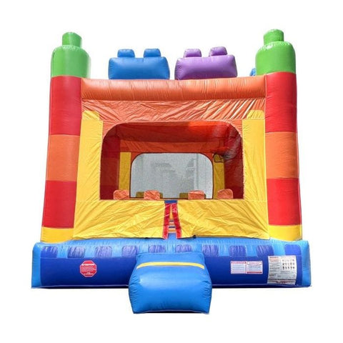 POGO Inflatable Bouncers 14.5'H Crossover Building Block Bounce House with Blower by POGO 840344502842 6239