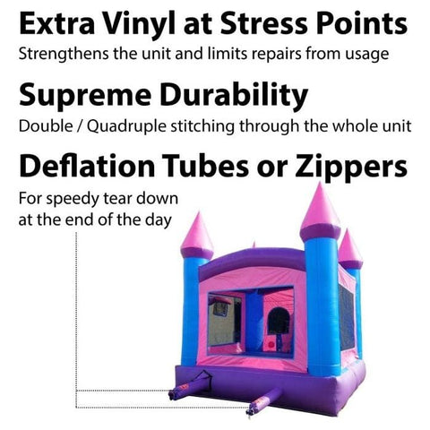 POGO Inflatable Bouncers 14.5'H Crossover Pink Bounce House and Slide Combo with Blower, Backyard Party Package by POGO 754972311601 5526 14.5'H Crossover Pink Bounce House Slide Combo Blower Backyard Party