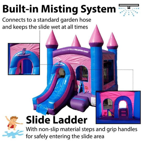 POGO Inflatable Bouncers 14.5'H Crossover Pink Bounce House and Slide Combo with Blower, Backyard Party Package by POGO 754972311601 5526 14.5'H Crossover Pink Bounce House Slide Combo Blower Backyard Party