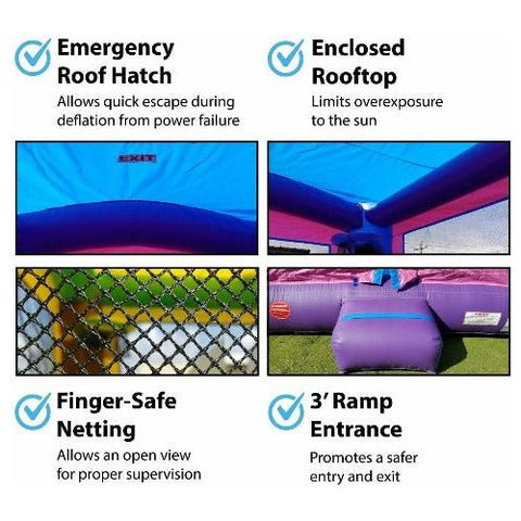 14.5' H Crossover Pink Bounce House by POGO