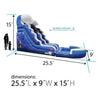 Image of POGO Inflatable Bouncers 15'H Crossover Blue Wave Inflatable Water Slide with Blower and Pool by POGO 840344503139 6249 15'H Crossover Blue Wave Inflatable Water Slide with Blower Pool POGO