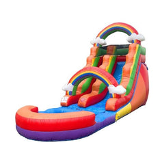 POGO Inflatable Bouncers 15'H Crossover Rainbow Cloud Inflatable Water Slide with Blower and Pool by POGO 840344503009 6248 15'H Crossover Rainbow Cloud Inflatable Water Slide Blower Pool POGO