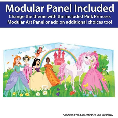 POGO Inflatable Bouncers 15'H Modular Pink Inflatable Bounce House with Blower and Princess Art Panel by POGO 754972336529 1986 15' Modular Pink Inflatable Bounce House w Blower & Princess Art Panel