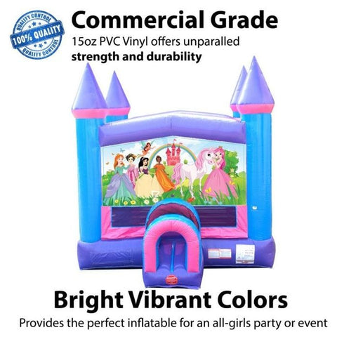 POGO Inflatable Bouncers 15'H Modular Pink Inflatable Bounce House with Blower and Princess Art Panel by POGO 754972336529 1986 15' Modular Pink Inflatable Bounce House w Blower & Princess Art Panel